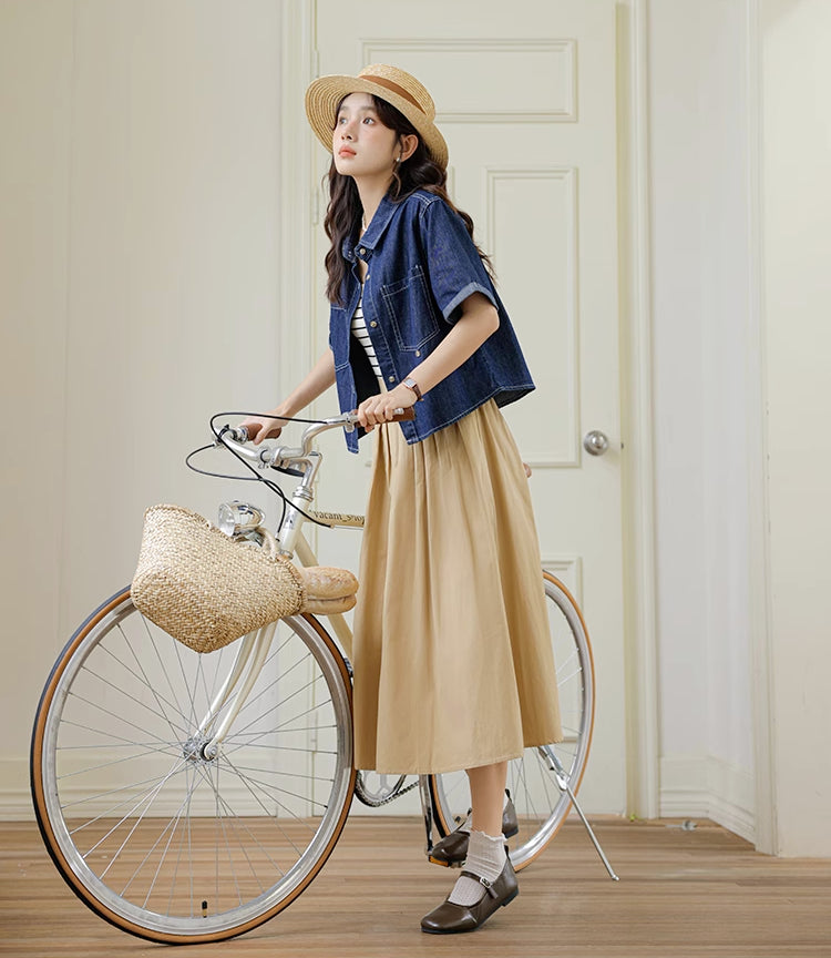 Essential Pleated Midi Skirt (2 Colors)