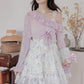 Sweet Floral Mini Dress (White/Purple)