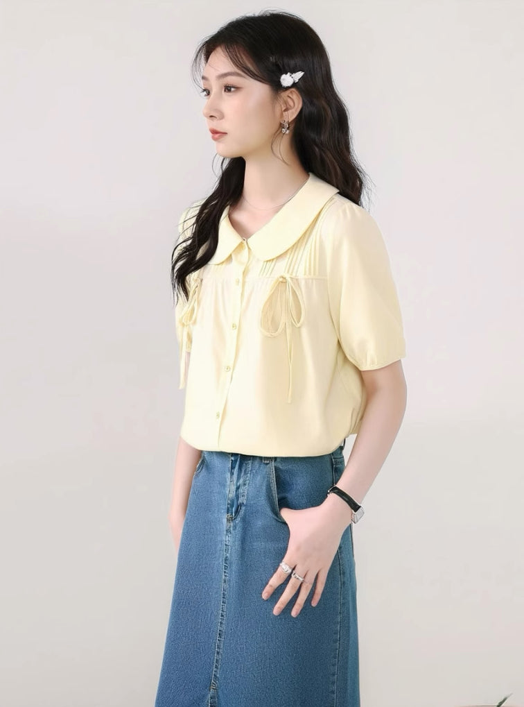 Bow Tied Blouse (2 Colors)