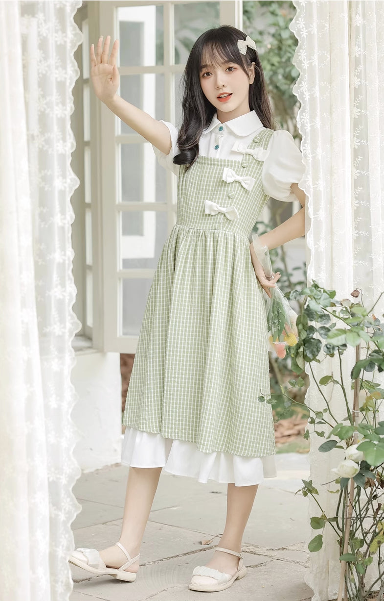 Gingham Bows Twofer Dress (3 Colors)