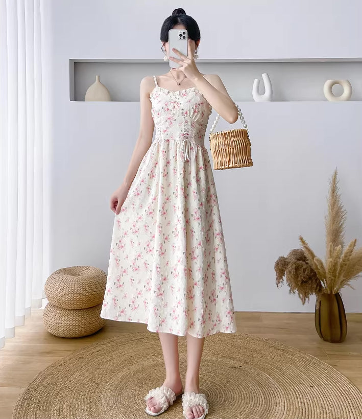 Hibiscus Lace Up Cami Dress (2 Colors)