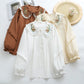 Peek-a-Squirrel Embroidered Blouse (3 Colors)