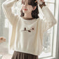 Waffle Knit Flower Sweater (2 Colors)