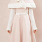 Cotton Candy Capelet & Midi Dress Set (Pink/White)