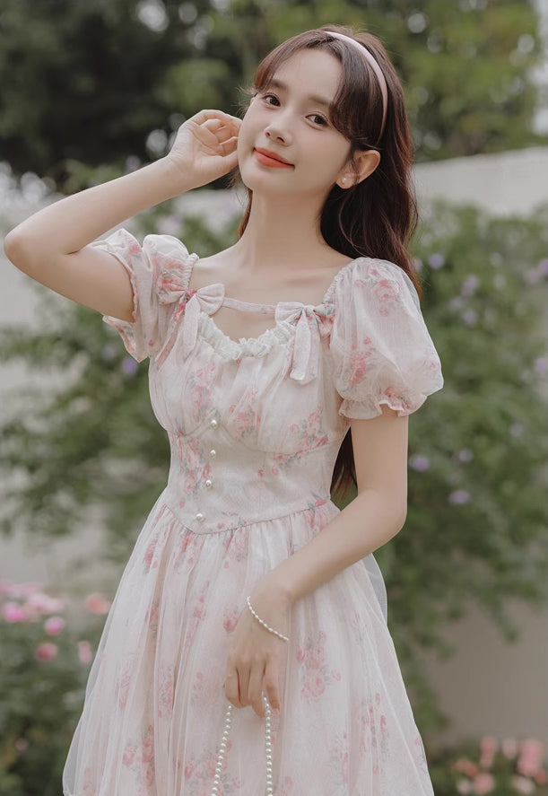 Bubbly Rose Mini Dress (Pink)