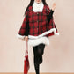 Merry Plaid Mini Dress & Capelet Set (Red)