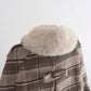 Mint Cocoa Plaid Capelet & Dress Set (Khaki)