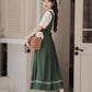 Lolita Short Sleeve Faux Layered Midi Dress (Green)