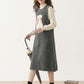 Bunny Tail Sleeveless Sweater Dress (Gray)