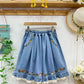 Forest Floor Embroidered Denim Shorts (2 Colors)