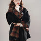 Bookshop Plaid Toggle Jacket & Skirt Set (Black)