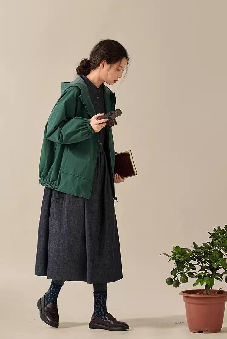 Comfort Denim Midi Dress (Dark Wash)