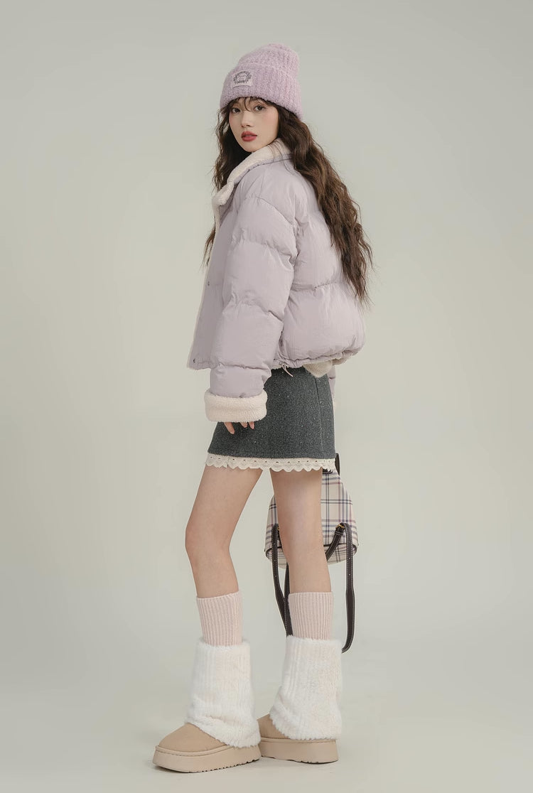 Sherpa Cropped Puffer Jacket (5 Colors)