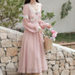 Rose Fairy Midi Dress (Pink)