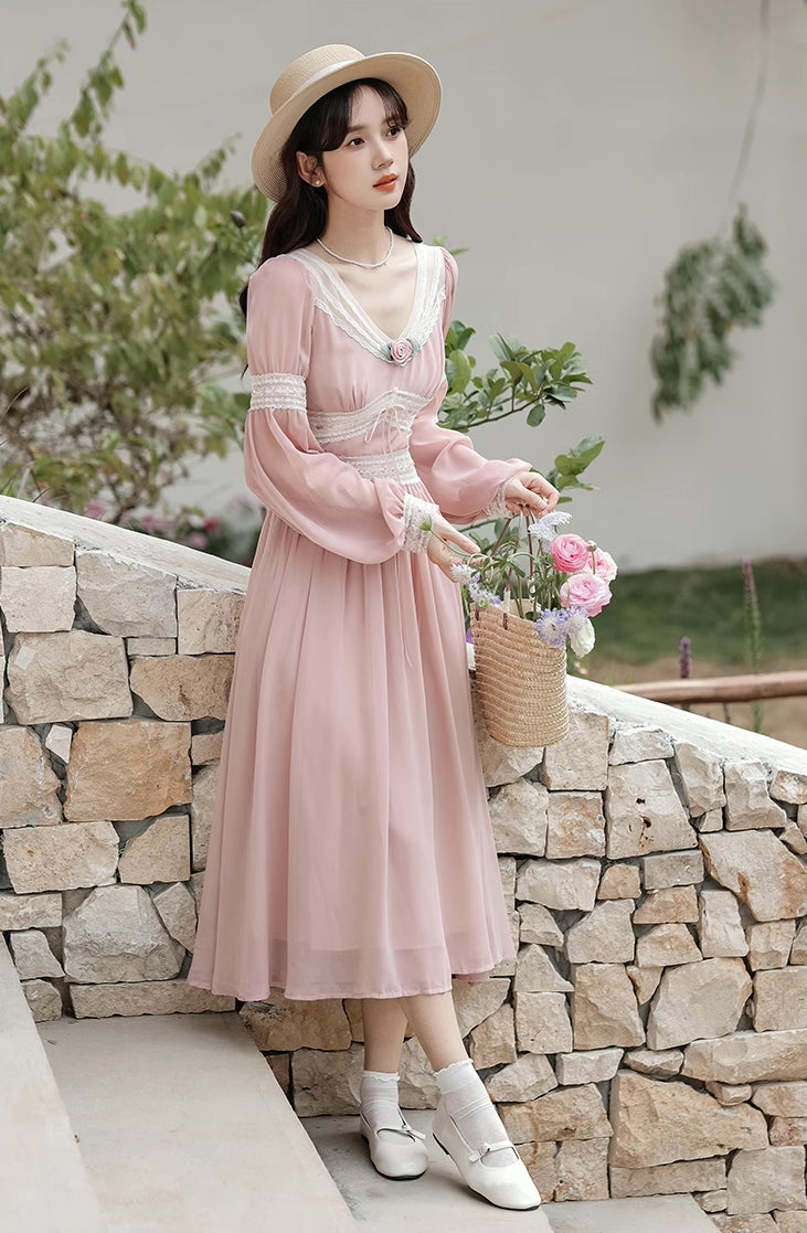 Rose Fairy Midi Dress (Pink)