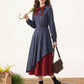 Poison Apple Midi Dress (Blue/Red)