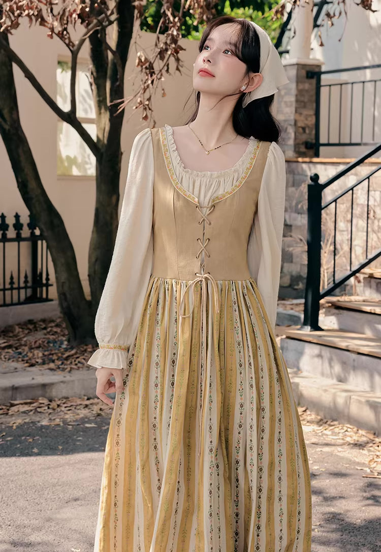 Folklore Faux Two-Piece Corset Dress