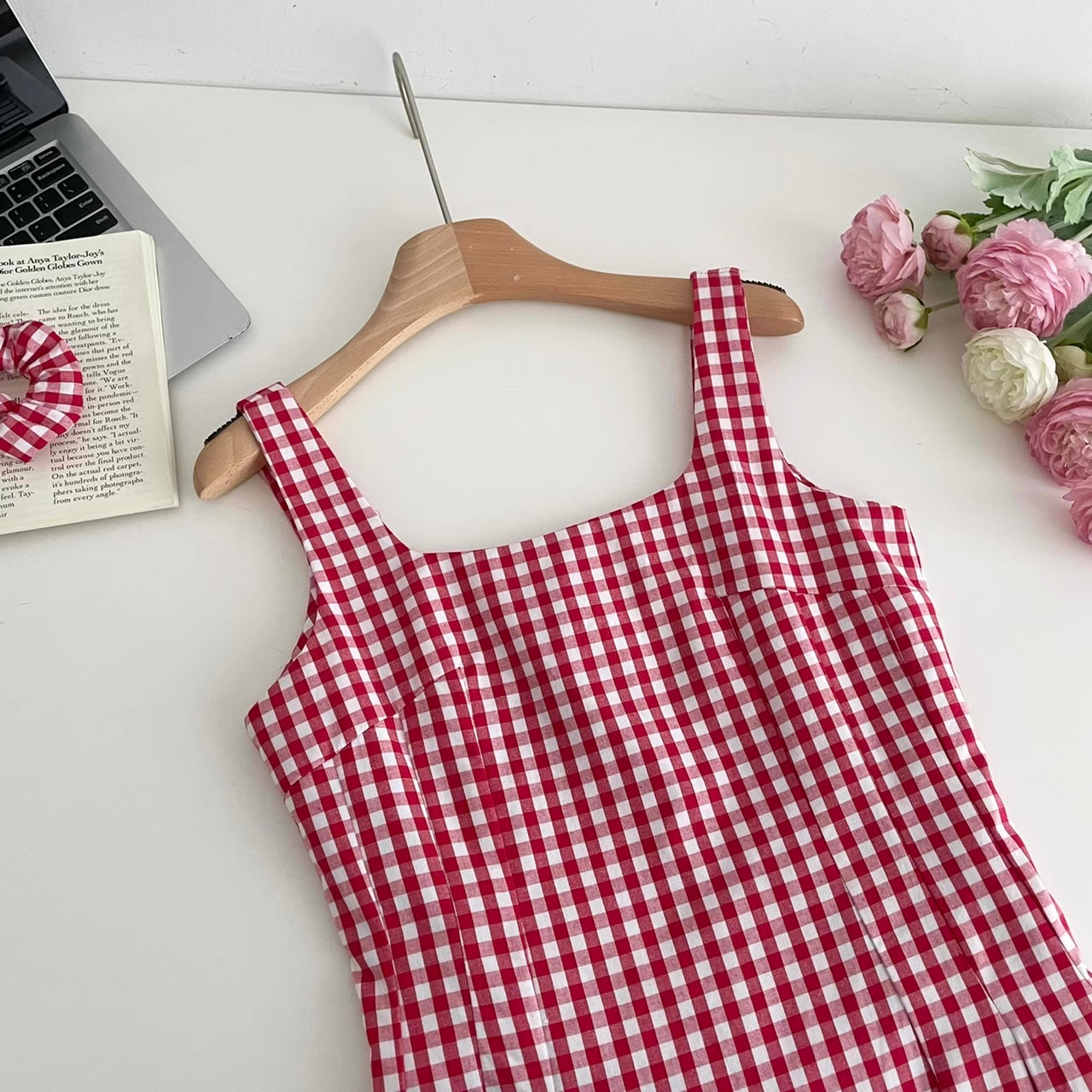 Candy Shop Gingham Mini Dress (Red)