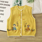 Garden Sisters Embroidered Button Vest (4 Colors)