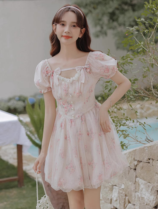 Bubbly Rose Mini Dress (Pink)