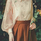 Baby's Breath Embroidered Puff Sleeve Blouse (Beige)