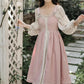 Two-Piece Corset Peasant Dress (Pink/Cream)