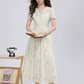 Dried Flowers Midi Shirt Dress (Cream)