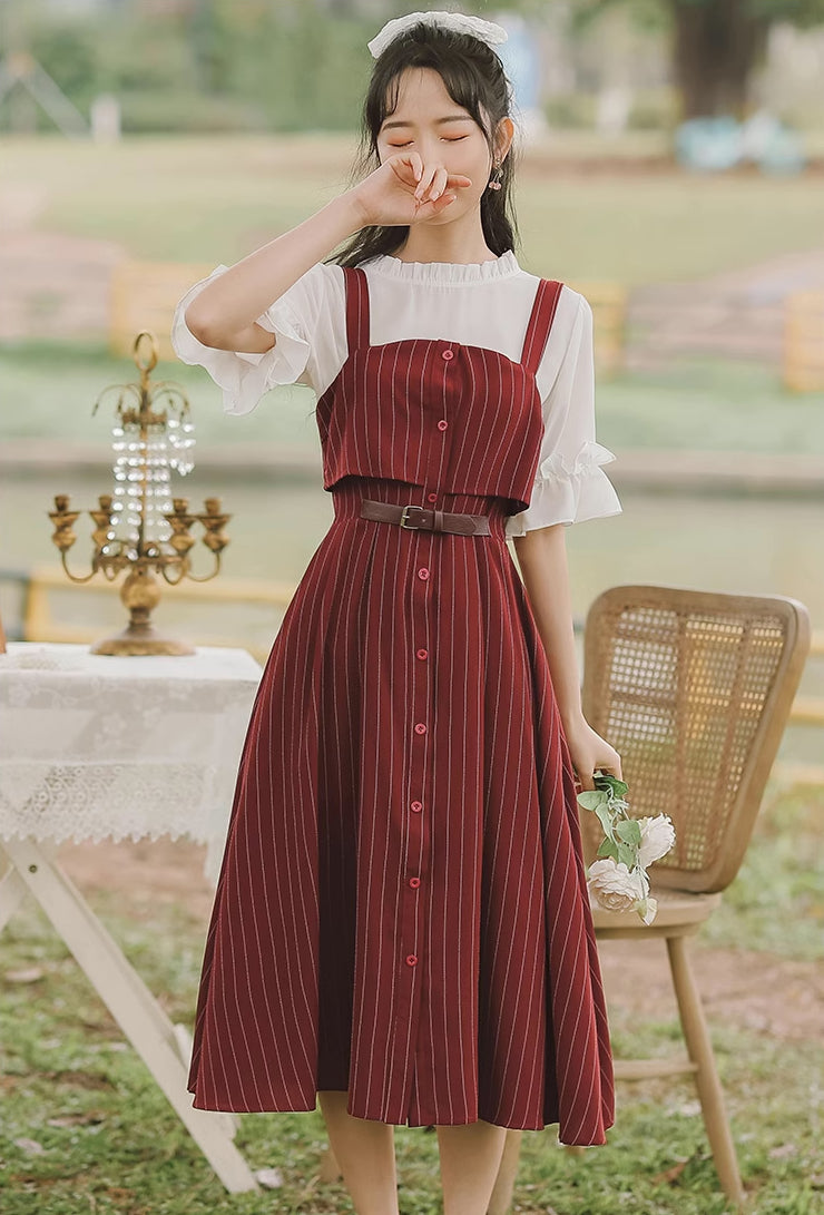 Button Up Stripe Midi Dress (3 Colors)