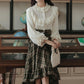 Ornate Lace Puff Sleeve Blouse (Cream)