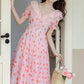 Strawberry Girl Midi Dress (Pink)