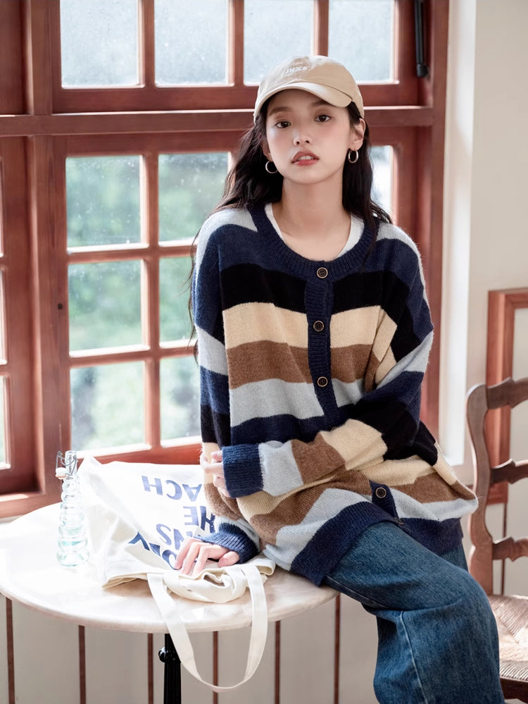 Retro Stripe Cardigan (2 Colors)