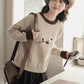 Waffle Knit Flower Sweater (2 Colors)