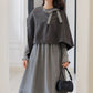 Sesame Sweater Dress & Capelet (Gray)