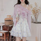 Sweet Floral Mini Dress (White/Purple)