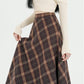 Oxford Plaid Midi Skirt (Brown)