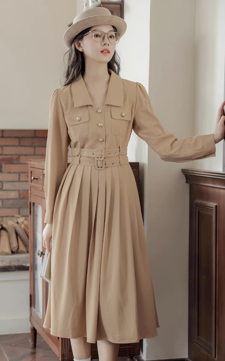 Detective Trench Dress (Khaki)