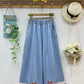 Mushroom Patchwork Embroidered Denim Pants (2 Colors)