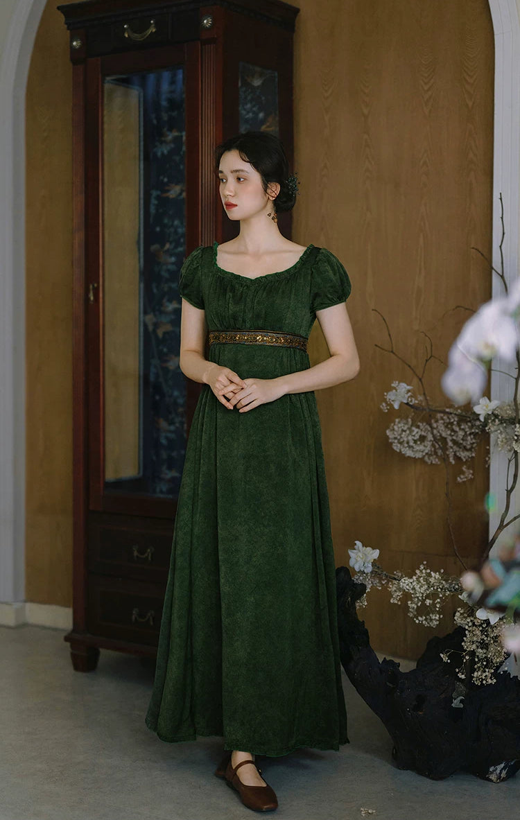 Ivy Regency Maxi Dress (Deep Olive)