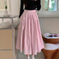Sakura Pleated Midi Skirt (Pink)