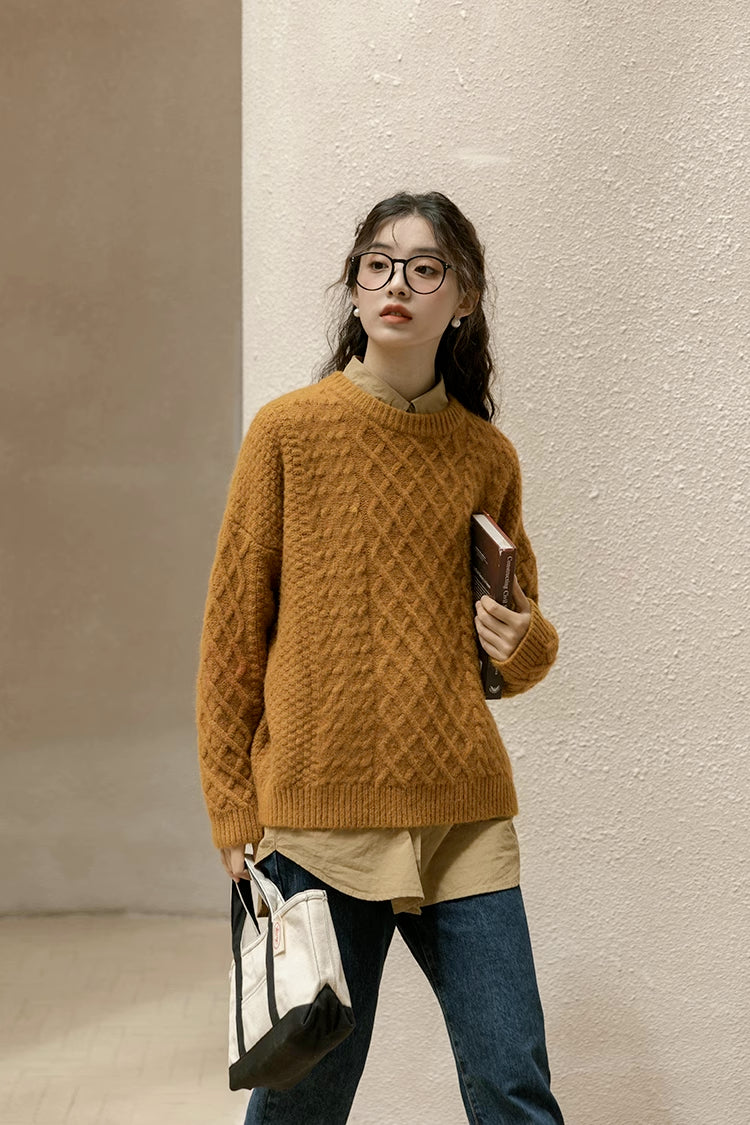 Braided Cable Knit Sweater (2 Colors)