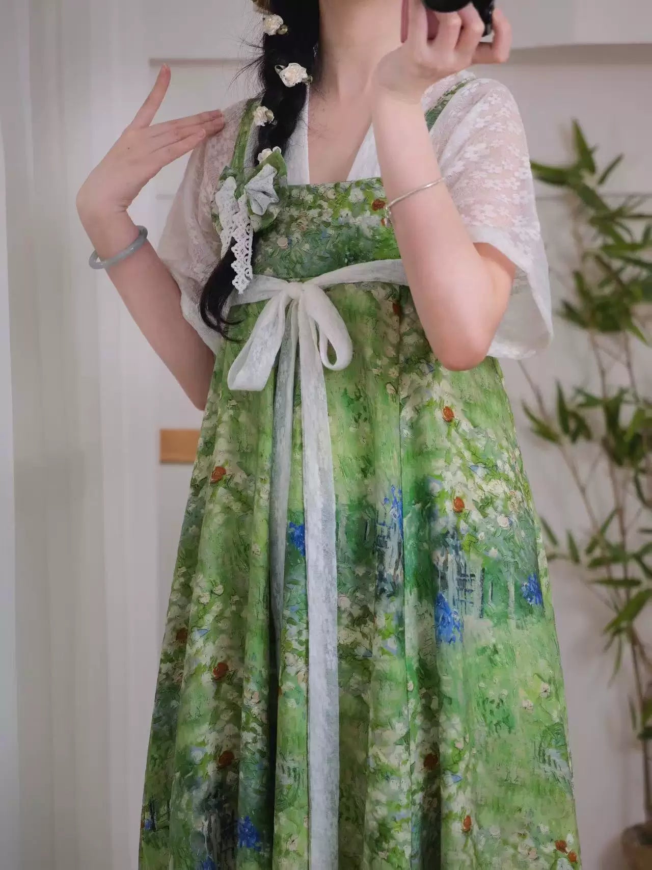 Watercolor Garden Qixiong Dress (Green)
