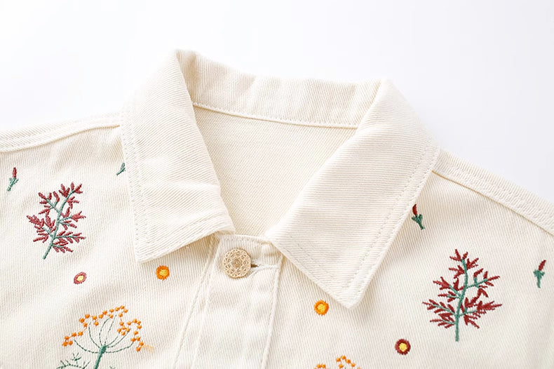 Ditsy Floral Embroidered Jacket (White)