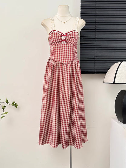 Retro Plaid Midi Dress (2 Colors)