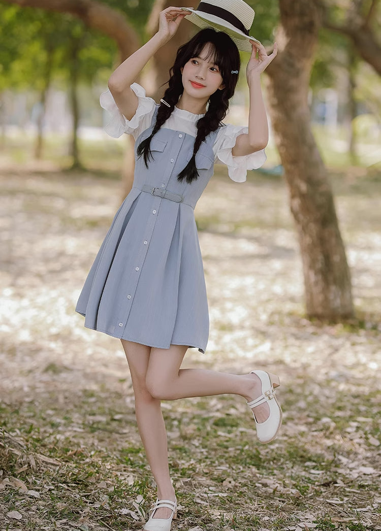 Button Up Stripe Mini Dress (3 Colors)