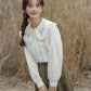 Tulip Collar Blouse (White)
