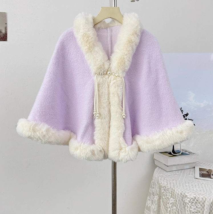 Fuzzy Faux Fur Capelet ( 4Colors)
