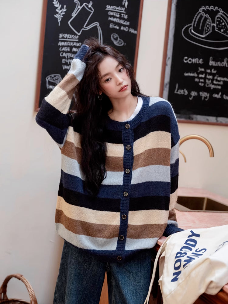 Retro Stripe Cardigan (2 Colors)