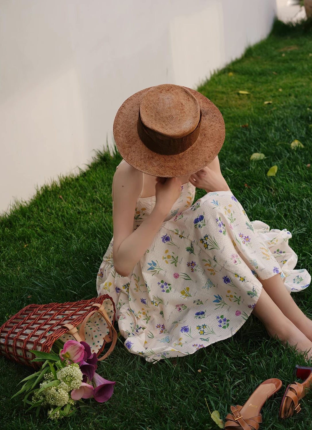Floral Poetry Cami Maxi Dress (White)