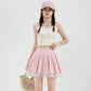 Bow Lace Pleated Mini Skirt (7 Colors)