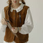 Corduroy Pocketful Vest (Brown)